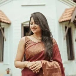 linza Women Banarasi Silk Saree with Contrast Border image 3