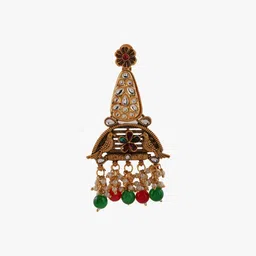 matchitt Women Gold-Plated Kundan-Studded Dangler Earrings image 3