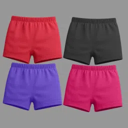 gialon Girls Pack of 4 Boyshorts with Elasticated Waist image 1