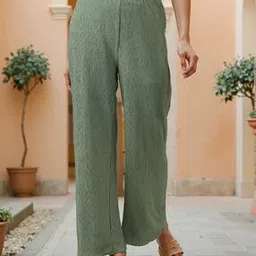 Shein Full Length High Rise Textured Straight Fit Pants-picture-45