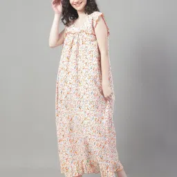 shararat Floral Print Square-Neck Nightie image 3