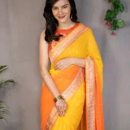 dwini Women Ombre Print Georgette Saree image 3