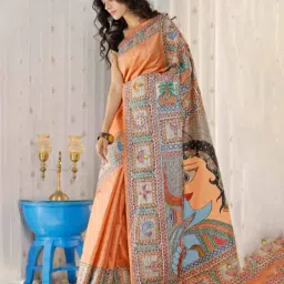 quelea Women Linen Saree with Embroidered Border image 3