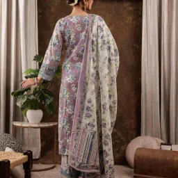 yufta Women Floral Print Straight Kurta Set with Dupatta image 3