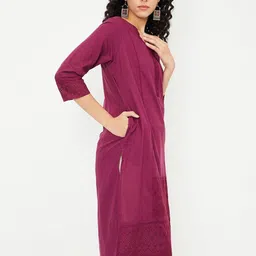 max Women Embroidered Yoke Straight Kurta image 3