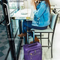 nasher miles Pack of 3 Striped Luggage Bags with Number Lock image 3