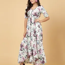 raassio Women Printed Fit & Flare Dress image 3
