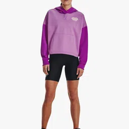 under armour Women Typographic Print Regular Fit Hooded Sweatshirt image 3