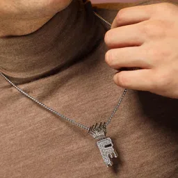 french accent Men Stainless Steel Link Chain with Pendent image 3