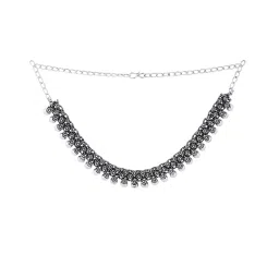 yellow chimes Oxidised Short Necklace image 3