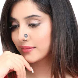 yellow chimes Pack of 8 Silver-Oxidised Nosepins image 3