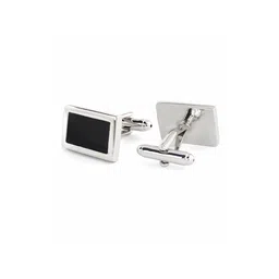 peluche Rhodium-Plated Rectangular Cufflinks image 3