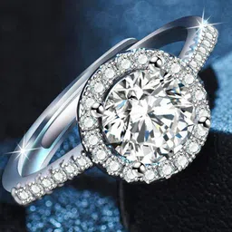 myki Silver-Plated American Diamond-Studded Ring image 3