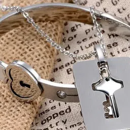 fashion frill Men Silver-Plated Zirconia-Studded Bracelet with Chain image 3