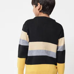 nick & jones Striped Henley Sweater with Ribbed Hems image 3