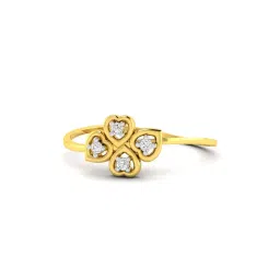 avsar Yellow Gold Cubic Zirconia Studded Prachi Ring image 3