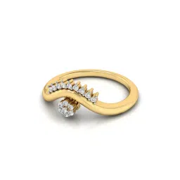 avsar Yellow Gold Swarovski Stone-Studded Jyoti Ring image 3