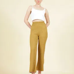 Shein Ankle Length High Rise Textured Straight Fit Pants image 3