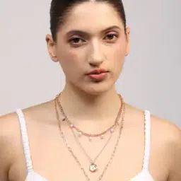 Shein Women Gold Dangling Pearl Charm Layered Necklace-picture-39