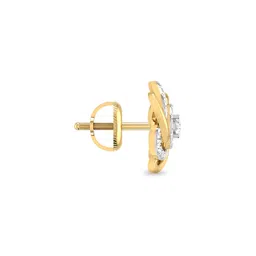 pc jeweller The Fiammetta 18 KT Yellow Gold Diamond Stud Earrings image 3