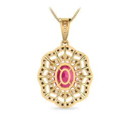 pc jeweller 18KT Yellow Gold The Asenka Diamond & Gemstone Pendant image 3