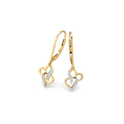 kuberbox Yellow Gold Diamonds Studded Drop Earrings image 3