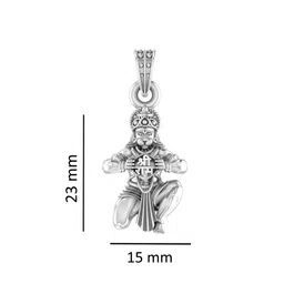 akshat sapphire 925 Sterling Silver God Hanuman Pendant image 3
