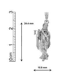 akshat sapphire 925 Sterling Silver Religious God Krishna Pendant image 3