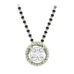 clara 925 Sterling Silver Swiss Zirconia Rope Mangalsutra image 3