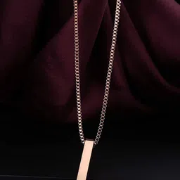 yellow chimes Stainless Steel Rectangular Shaped Pendant with Chain image 3