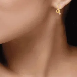 p.c. chandra jewellers Yellow Gold Studded Earrings image 3