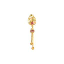 joyalukkas Yellow Gold Stone-Studded Drop Earrings image 3