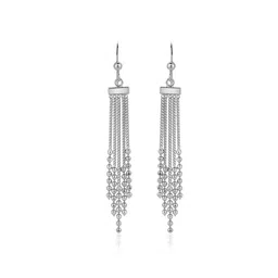 vanbelle VANE186 925 Sterling Silver Rhodium-Plated Tasselled Drop Earrings image 3