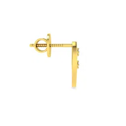 avsar Yellow Gold Stone-Studded Stud Earrings image 3