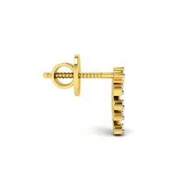 avsar Yellow Gold Stone-Studded Stud Earrings image 3