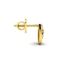 avsar Yellow Gold Stone-Studded Stud Earrings image 3