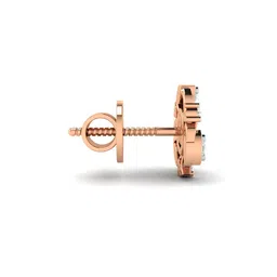 avsar Yellow Gold Rose-Gold-Plated Stone-Studded Stud Earrings image 3