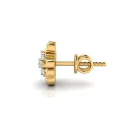 avsar Yellow Gold Diamond Stud Earrings image 3