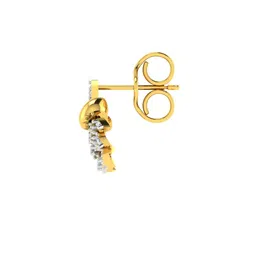 avsar Yellow Gold Zirconia Stud Earrings image 3