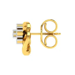 avsar Yellow Gold Stone-Studded Stud Earrings image 3