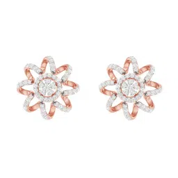 clara Sterling Sliver Rose-Gold-Plated Stone-Studded Stud Earrings image 3