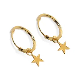 clara Sterling Sliver Gold-Plated Round Shape Hoop Earrings image 3