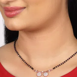 giva Rose Gold-Plated Stone-Studded Mangalsutra image 3
