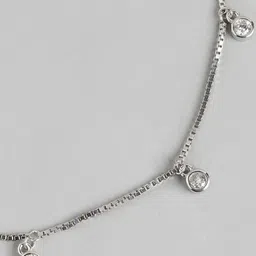 zavya Sterling Silver Stone-Studded Anklet image 3