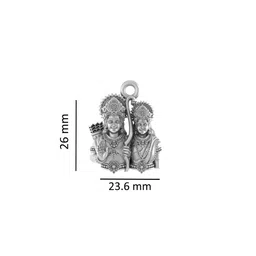 akshat sapphire Sterling Silver God Ram & Maa Sita Pendant image 3
