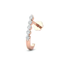 kuberbox Rose Gold Diamond-Studded Aalamb J Shaped Nosepin image 3