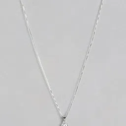 zavya Sterling Silver Stone-Studded Solitaire Pendant Chain image 3