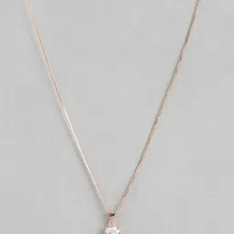 zavya Solitaire Rose Gold Silver Necklace image 3