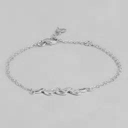 zavya Sterling Silver Leafy Glamour Link Bracelet image 3