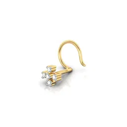avsar Yellow Gold Diamond-Studded Kashmir Nose Pin image 3